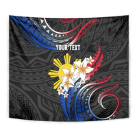 Personalised Philippines Tribal Tapestry Mix Plumeria - Flag Colors LT7 - Polynesian Pride