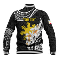 Personalised Philippines Tribal Baseball Jacket Mix Plumeria LT7 - Polynesian Pride
