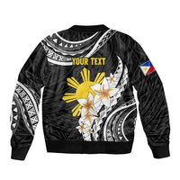 Personalised Philippines Tribal Bomber Jacket Mix Plumeria LT7 - Polynesian Pride