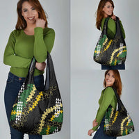 Hawaii Aloha Kakau Grocery Bag Puakenikeni and Maile Lei Twist