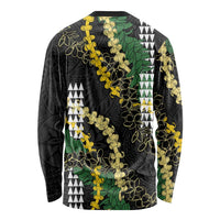 Hawaii Aloha Kakau Long Sleeve Shirt Puakenikeni and Maile Lei Twist LT7 - Polynesian Pride