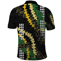 Hawaii Aloha Kakau Polo Shirt Puakenikeni and Maile Lei Twist