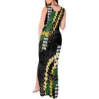 Hawaii Aloha Kakau Tank Maxi Dress Puakenikeni and Maile Lei Twist LT7 - Polynesian Pride