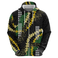 Hawaii Aloha Kakau Zip Hoodie Puakenikeni and Maile Lei Twist LT7 - Polynesian Pride