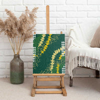Hawaii Aloha Kakau Canvas Wall Art Green Puakenikeni and Maile Lei Twist LT7 - Polynesian Pride