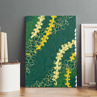 Hawaii Aloha Kakau Canvas Wall Art Green Puakenikeni and Maile Lei Twist LT7 - Polynesian Pride