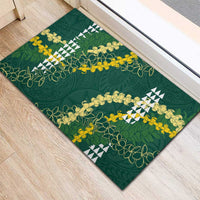 Hawaii Aloha Kakau Rubber Doormat Green Puakenikeni and Maile Lei Twist LT7 - Polynesian Pride
