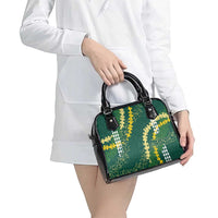 Hawaii Aloha Kakau Shoulder Handbag Green Puakenikeni and Maile Lei Twist LT7 - Polynesian Pride