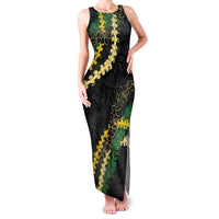 Hawaii Puakenikeni - Maile Lei Family Matching Tank Maxi Dress and Hawaiian Shirt Obsidian Black