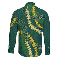 Hawaii Puakenikeni - Maile Lei Family Matching Summer Maxi Dress and Hawaiian Shirt Sage Green