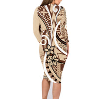 Samoa Siapo Classic Motif Family Matching Long Sleeve Bodycon Dress and Hawaiian Shirt Manuia le tuto’atasi o Samoa Independence