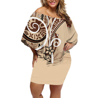Samoa Siapo Classic Motif Family Matching Off Shoulder Short Dress and Hawaiian Shirt Manuia le tuto’atasi o Samoa Independence