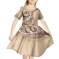 Samoa Siapo Classic Motif Kid Short Sleeve Dress Manuia le tuto’atasi o Samoa Independence