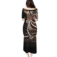 Samoa Siapo Classic Motif Family Matching Puletasi and Hawaiian Shirt Manuia le tuto’atasi o Samoa Independence Black Style