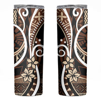 Samoa Siapo Classic Motif Skinny Tumbler Manuia le tutoatasi o Samoa Independence Black Style
