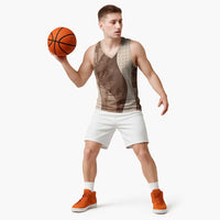 Polynesian Tribal Pattern Patchwork Picturesque Basketball Jersey Mocha LT7 - Polynesian Pride