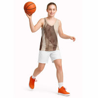 Polynesian Tribal Pattern Patchwork Picturesque Basketball Jersey Mocha LT7 - Polynesian Pride