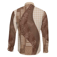 Polynesian Tribal Pattern Patchwork Picturesque Family Matching Tank Maxi Dress and Hawaiian Shirt Mocha LT7 - Polynesian Pride