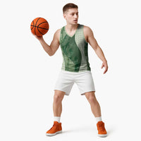 Polynesian Tribal Pattern Patchwork Picturesque Basketball Jersey Sage Green LT7 - Polynesian Pride