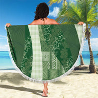 Polynesian Tribal Pattern Patchwork Picturesque Beach Blanket Sage Green LT7 - Polynesian Pride