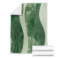 Polynesian Tribal Pattern Patchwork Picturesque Blanket Sage Green LT7 - Polynesian Pride
