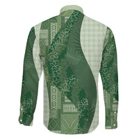 Polynesian Tribal Pattern Patchwork Picturesque Family Matching Tank Maxi Dress and Hawaiian Shirt Sage Green LT7 - Polynesian Pride