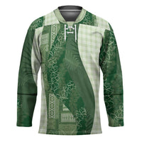 Polynesian Tribal Pattern Patchwork Picturesque Hockey Jersey Sage Green LT7 Unisex Sage Green - Polynesian Pride