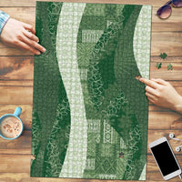 Polynesian Tribal Pattern Patchwork Picturesque Puzzle Sage Green LT7 Sage Green - Polynesian Pride
