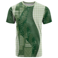 Polynesian Tribal Pattern Patchwork Picturesque T Shirt Sage Green LT7 Sage Green - Polynesian Pride