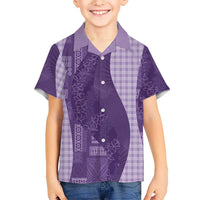 Polynesian Tribal Pattern Patchwork Picturesque Hawaiian Shirt Deep Violet LT7 - Polynesian Pride