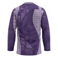 Polynesian Tribal Pattern Patchwork Picturesque Hockey Jersey Deep Violet LT7 - Polynesian Pride