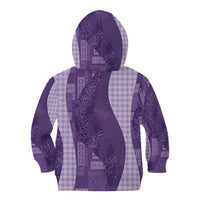Polynesian Tribal Pattern Patchwork Picturesque Kid Hoodie Deep Violet LT7 - Polynesian Pride