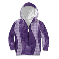Polynesian Tribal Pattern Patchwork Picturesque Kid Hoodie Deep Violet LT7 Zip Hoodie Violet - Polynesian Pride