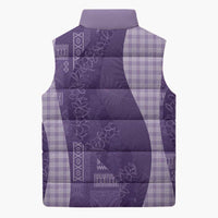 Polynesian Tribal Pattern Patchwork Picturesque Sleeveless Puffer Jacket Deep Violet LT7 - Polynesian Pride