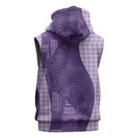 Polynesian Tribal Pattern Patchwork Picturesque Sleeveless Zip Hoodie Deep Violet LT7 - Polynesian Pride