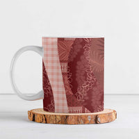 Polynesian Tribal Pattern Patchwork Picturesque Ceramic Mug Crimson LT7 Crimson - Polynesian Pride