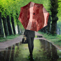 Polynesian Tribal Pattern Patchwork Picturesque Umbrella Crimson LT7 - Polynesian Pride