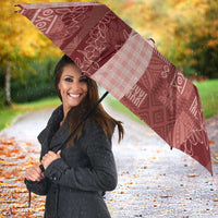 Polynesian Tribal Pattern Patchwork Picturesque Umbrella Crimson LT7 - Polynesian Pride