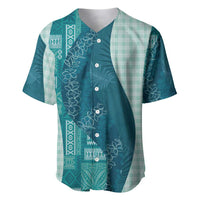 Polynesian Tribal Pattern Patchwork Picturesque Baseball Jersey Oceanic LT7 Blue - Polynesian Pride