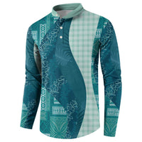 Polynesian Tribal Pattern Patchwork Picturesque Button Sweatshirt Oceanic LT7 - Polynesian Pride