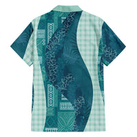 Polynesian Tribal Pattern Patchwork Picturesque Family Matching Off The Shoulder Long Sleeve Dress and Hawaiian Shirt Oceanic LT7 - Polynesian Pride