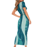 Polynesian Tribal Pattern Patchwork Picturesque Family Matching Short Sleeve Bodycon Dress and Hawaiian Shirt Oceanic LT7 - Polynesian Pride