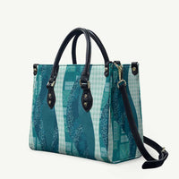 Polynesian Tribal Pattern Patchwork Picturesque Leather Bag Oceanic LT7 Blue - Polynesian Pride