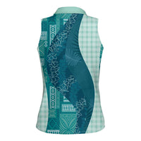 Polynesian Tribal Pattern Patchwork Picturesque Women Sleeveless Polo Shirt Oceanic LT7 - Polynesian Pride