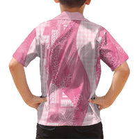 Polynesian Tribal Pattern Patchwork Picturesque Family Matching Summer Maxi Dress and Hawaiian Shirt Rose Pink LT7 - Polynesian Pride