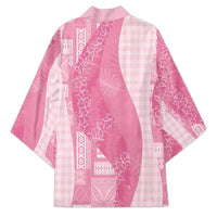 Polynesian Tribal Pattern Patchwork Picturesque Kimono Rose Pink LT7 - Polynesian Pride