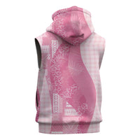 Polynesian Tribal Pattern Patchwork Picturesque Sleeveless Zip Hoodie Rose Pink LT7 - Polynesian Pride