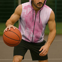 Polynesian Tribal Pattern Patchwork Picturesque Sleeveless Zip Hoodie Rose Pink LT7 - Polynesian Pride