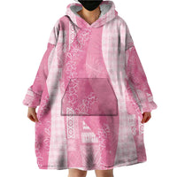 Polynesian Tribal Pattern Patchwork Picturesque Wearable Blanket Hoodie Rose Pink LT7 - Polynesian Pride