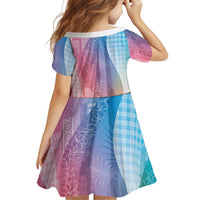 Polynesian Tribal Pattern Patchwork Picturesque Family Matching Off Shoulder Maxi Dress and Hawaiian Shirt Holographic LT7 - Polynesian Pride